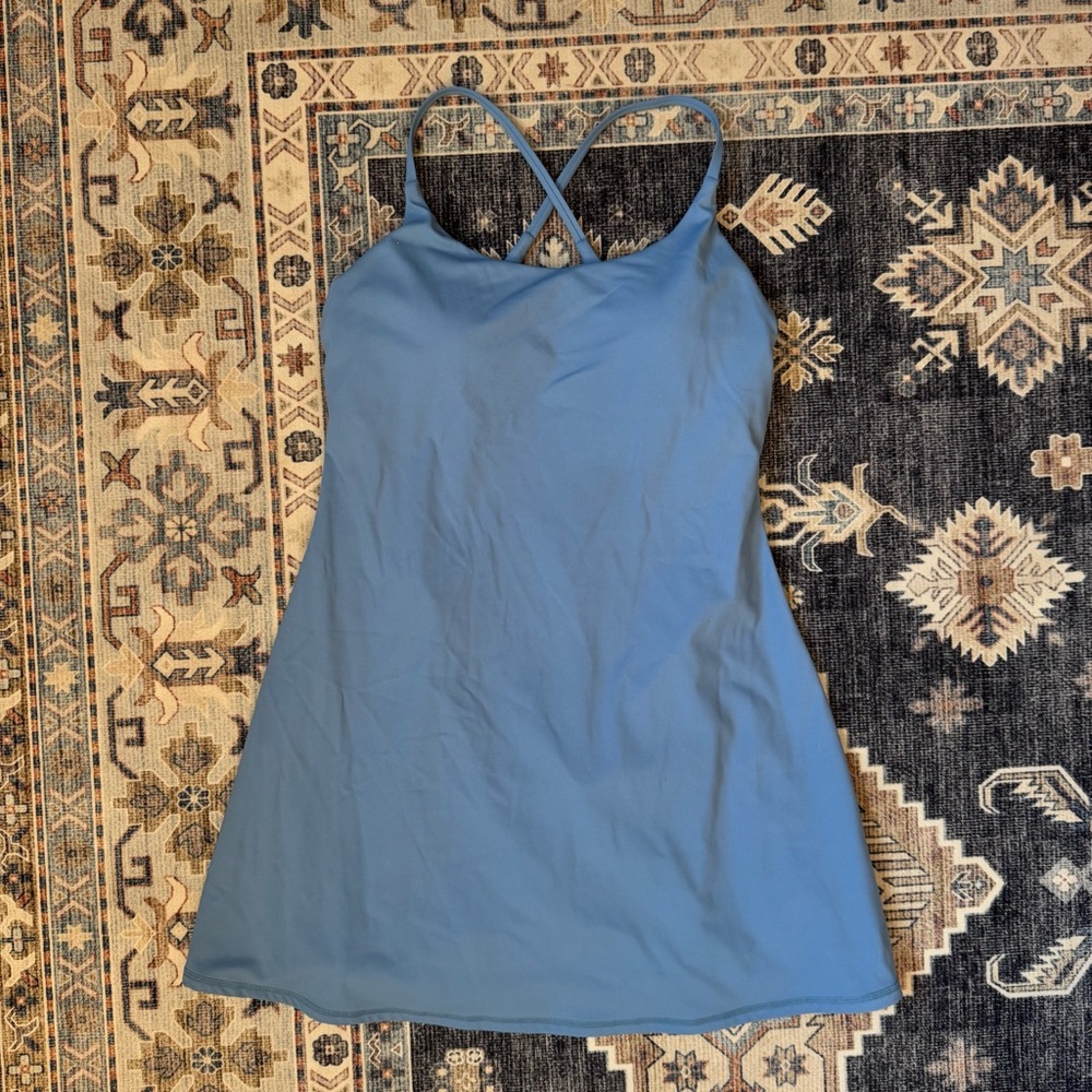 Halara SoftlyZero Plush Backless Active Dress Warm Mid Blue Athletic Size Medium - Picture 4 of 11